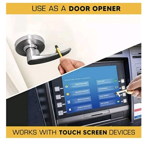 New 3 Pack Mobi Lock Brass Door Opener Key Chain Tool. - Picture 5 of 12